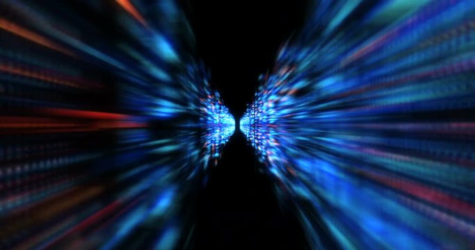 3D Futuristic abstract background. Motion graphic for abstract data center, server, internet, speed. Loop at 4K resolution.