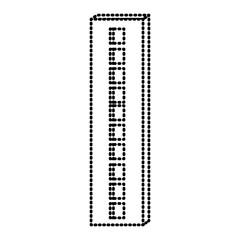 corporate building icon monochrome dotted silhouette