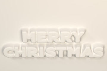 White Merry Christmas words bas-relief