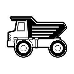 dump truck flat icon black silhouette