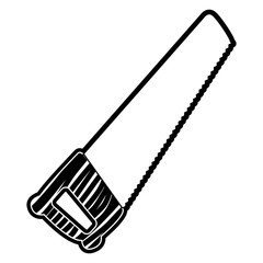 hand saw icon black silhouette