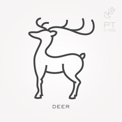 Line icon deer