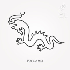Line icon dragon