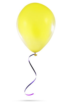 Isolated Yellow Balloon