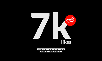 7k 7000 Likes Thank You Post For Social Media