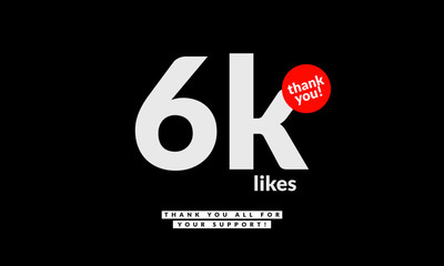 6k 6000 Likes Thank You Post For Social Media