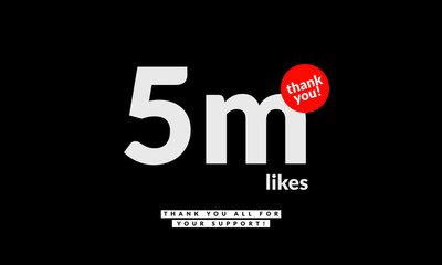 5M 5000000 Likes Thank You Post For Social Media