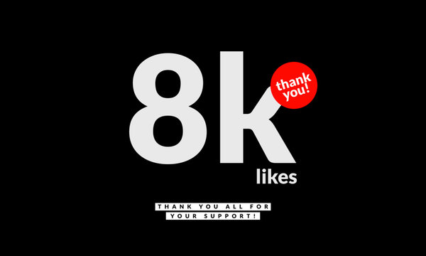 8k 8000 Likes Thank You Post For Social Media