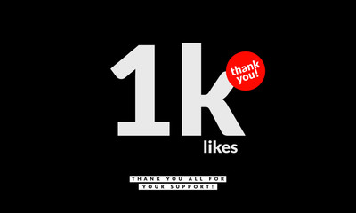 1k 1000 Likes Thank You Post For Social Media