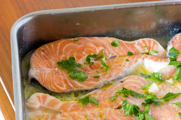 Cook the salmon in the oven