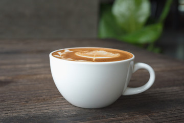 coffee cup on wooden table