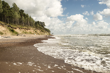 stormy sea coastline