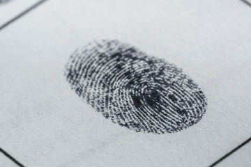 Finger printed for either a crime  on a legal document form
