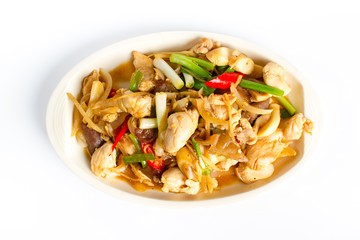 Stir fried chicken with ginger