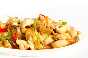 Stir fried chicken with ginger