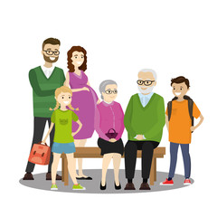 Big cartoon family