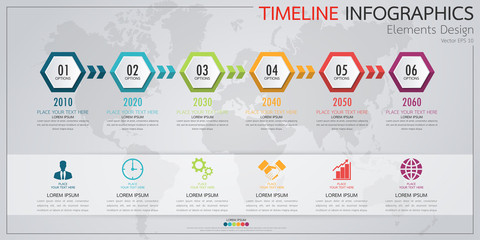 Infographic business timeline process chart template. Vector modern banner used for presentation and workflow layout diagram, web design. Abstract elements of graph options.