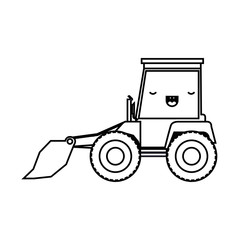 bulldozer flat icon monochrome kawaii silhouette