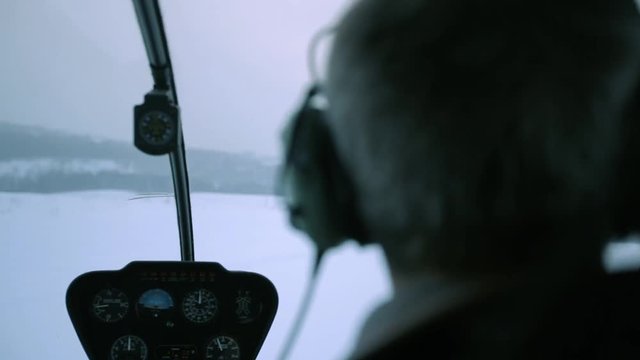 The control panel of the helicopter.