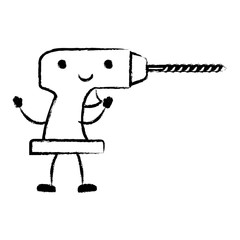 drill tool icon monochrome cartoon blurred silhouette