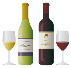 赤ワインと白ワイン