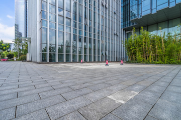 modern building and empty pavement, china..