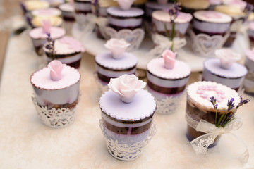 A variety of cakes and sweets.