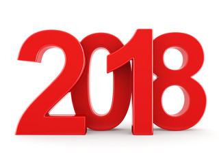 3D rendering 2018 New Year red digits