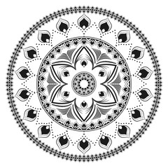 Decorative pattern mandala. Oriental round symmetrical ornament.Mandala