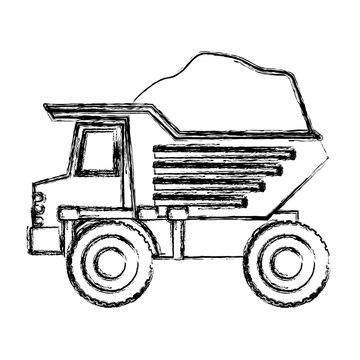 recommend clip art: dump truck with load in monochrome blurred silhouette