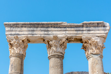 Obraz premium Marble reliefs in Ephesus historical ancient city, in Selcuk,Izmir,Turkey.