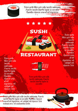 Vector poster for Japanese sushi restaurant