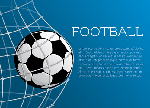 Vector football ball poster of soccer championship