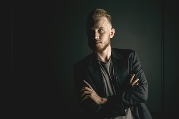 Fototapeta premium young bearded fashion man