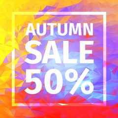 Autumn sale of 50% banner
