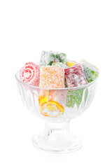 Tasty Turkish delight isolated on white