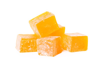 Tasty Turkish delight isolated on white