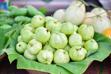 Guava fruit are sold by market.