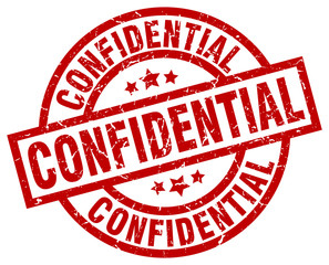 confidential round red grunge stamp