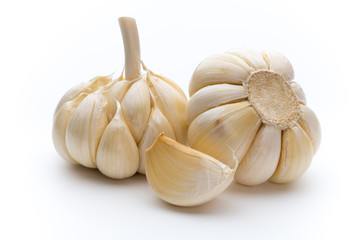 Garlic isolated on the white background.