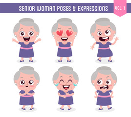 Senior woman poses and expressions (Vol. 1 / 8)