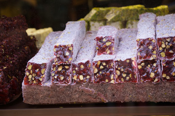 Traditional turkish delight rahat lokum