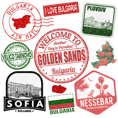 Bulgaria travel grunge stamps
