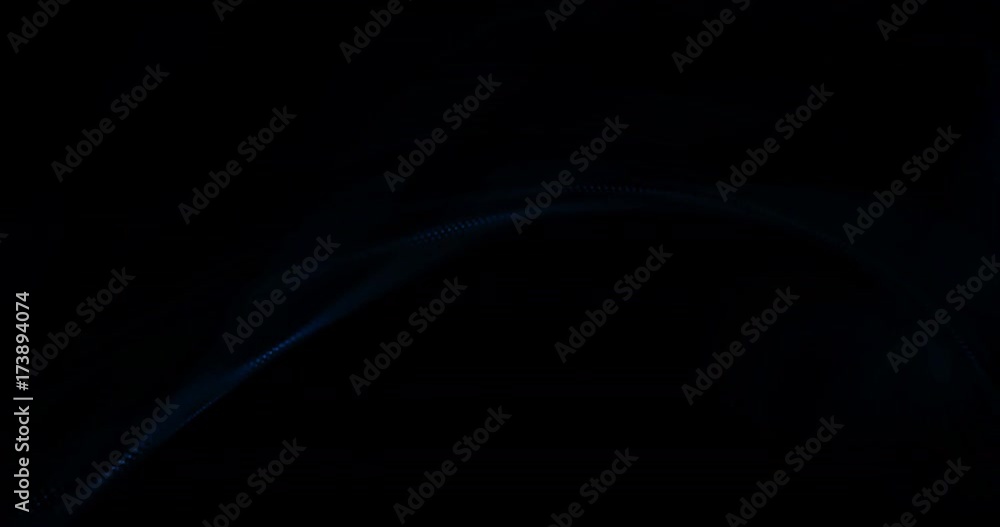 Poster 4k animated background loop with audio elements. 3d abstract digital wave of glowing particles and w