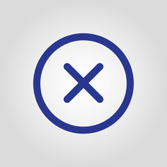 Obraz premium Close or X in the circle isolated flat vector icon