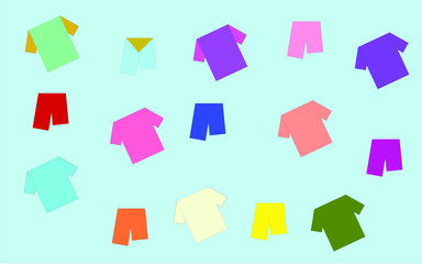 T-shirts on the blue background