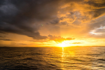 Landscape of Sunset in the sea.
