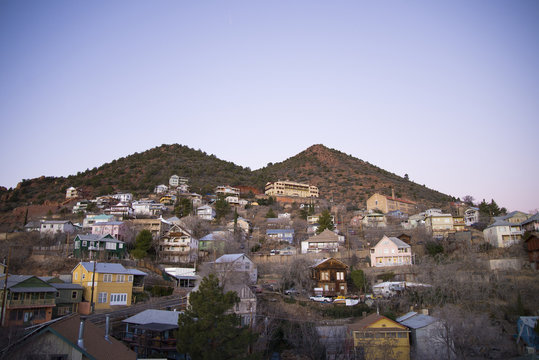 Ghost Town Of Jerome, Arizona At Dawn