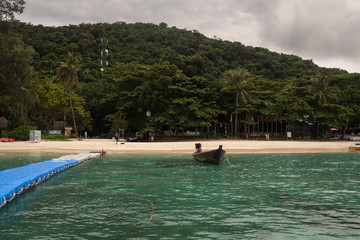 Beautiful views of the island of Ko HE in Thailand in the dawn and dusk hours.