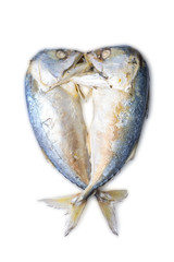 Couple of Thai mackerel isolated on white background. Thai traditional food.